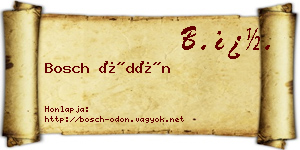 Bosch Ödön névjegykártya